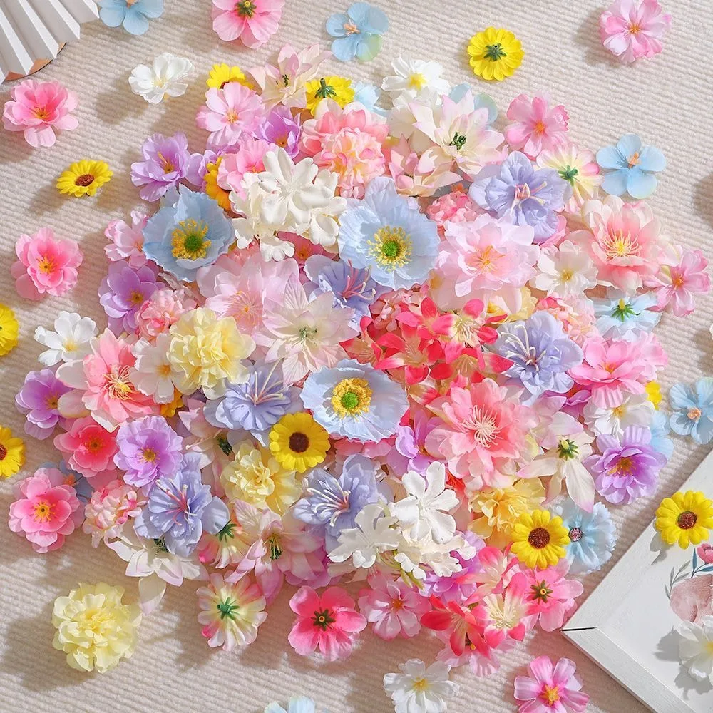 20/50Pcs Artificial Flowers Silk Fake Flowers for Home Room Decor Wedding Marriage Bride Decoration DIY Craft Gifts Accessories