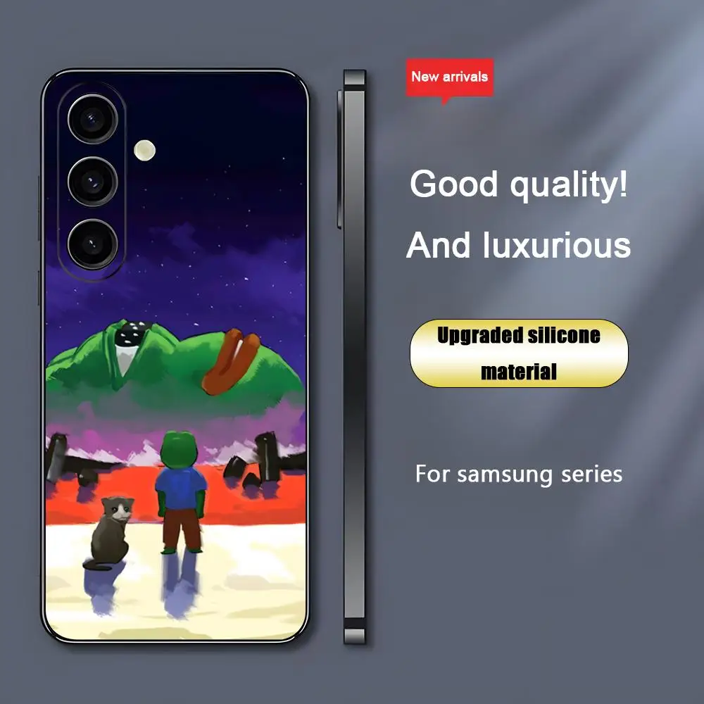 حزين بيبي الضفدع رسم حافظة هاتف رائعة لهاتف سامسونج جالاكسي S25 S24 S23 S22 S21 S20 Plus Ultra Note20 Soft Black #3