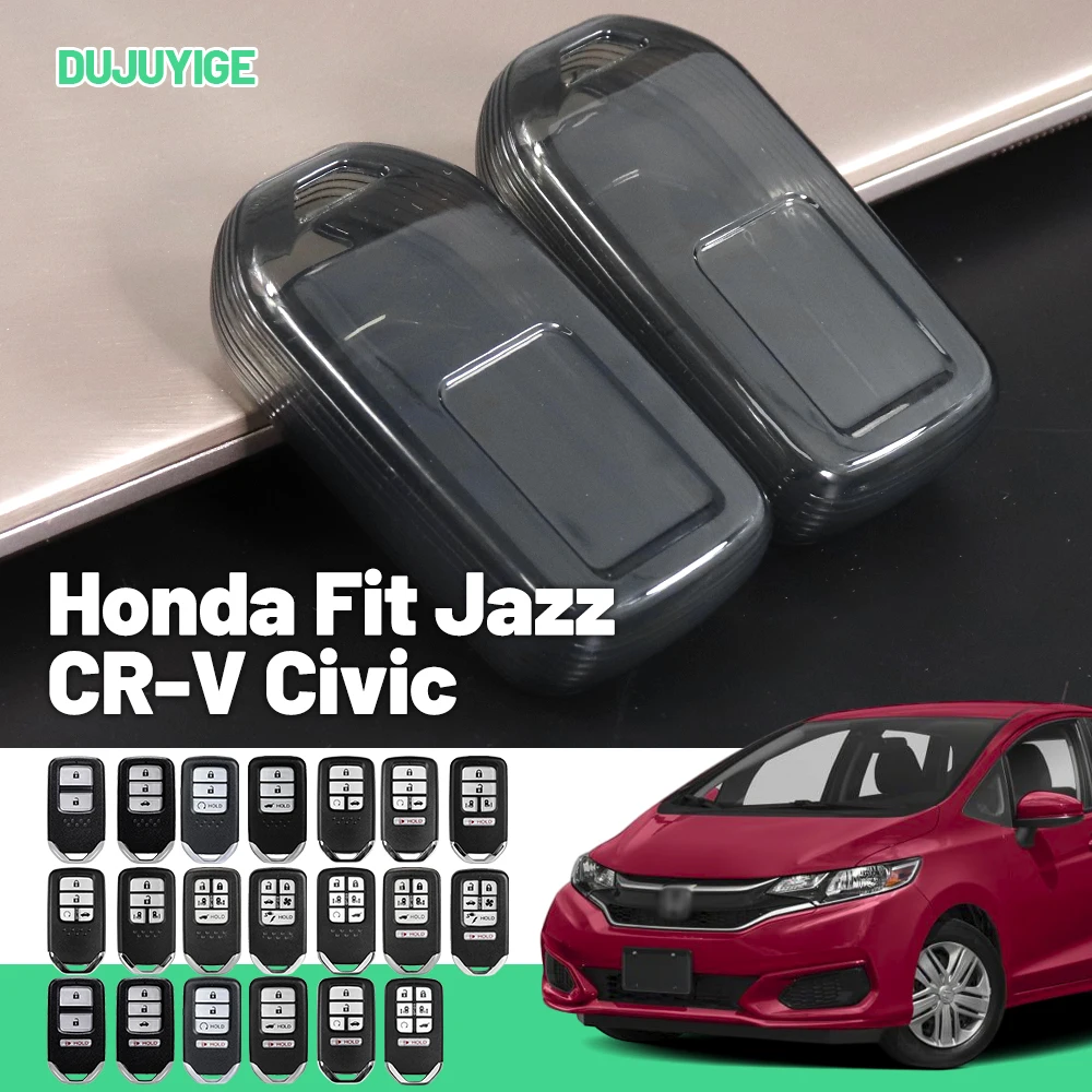 

Прозрачный чехол для ключей из TPU для Honda Fit, Jazz, CR-V, Civic, Accord, Odyssey, защитный чехол для брелока, аксессуары для авто