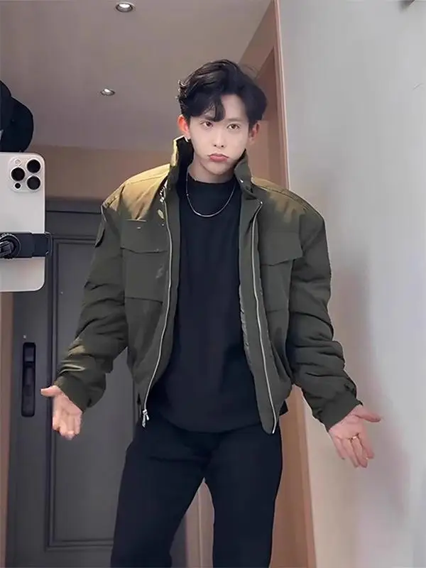 

Мужская легкая хлопковая куртка-бомбер в военном стиле, американская пилотская куртка с хлопковым наполнителем