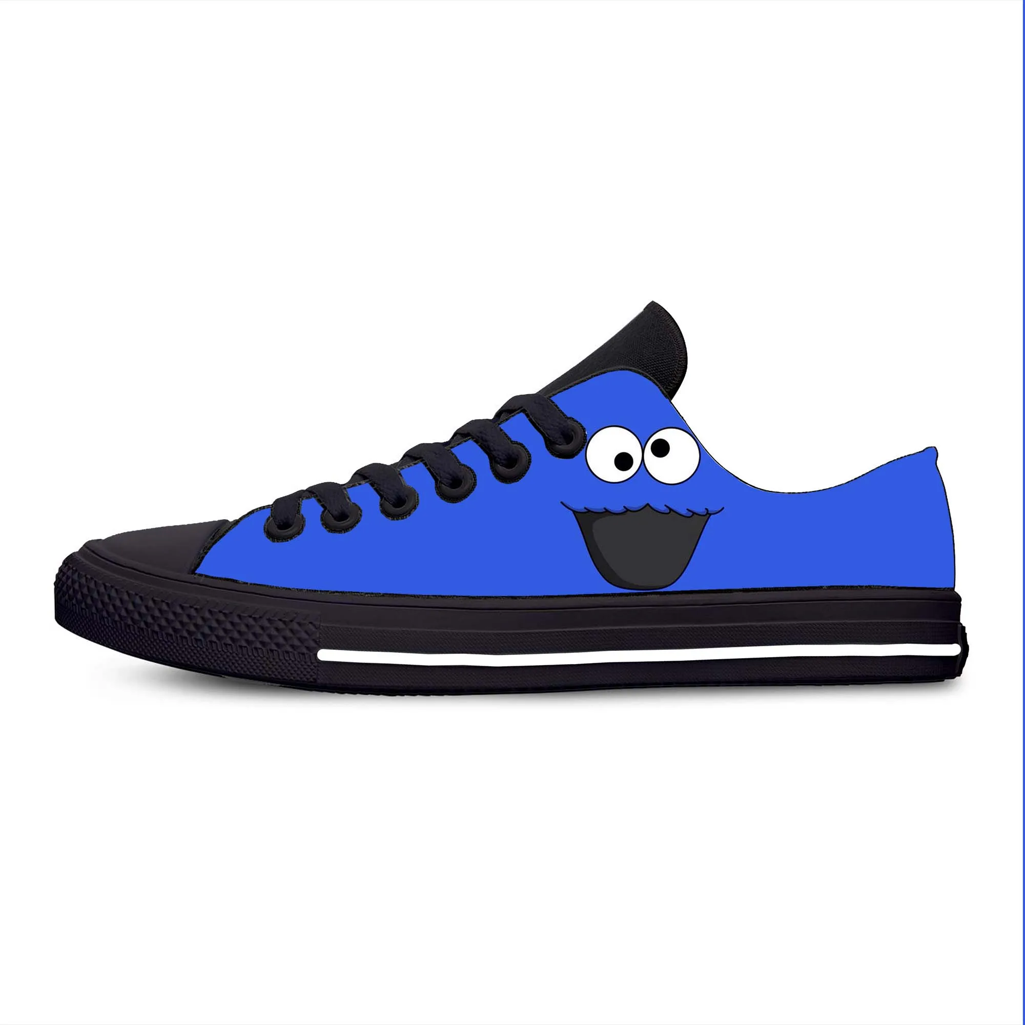 Street Monster Anime Cartoon Manga Sesame Cookie Casual Cloth Shoes Low Top Comfortable Breathable 3D Print Men Women Sneakers