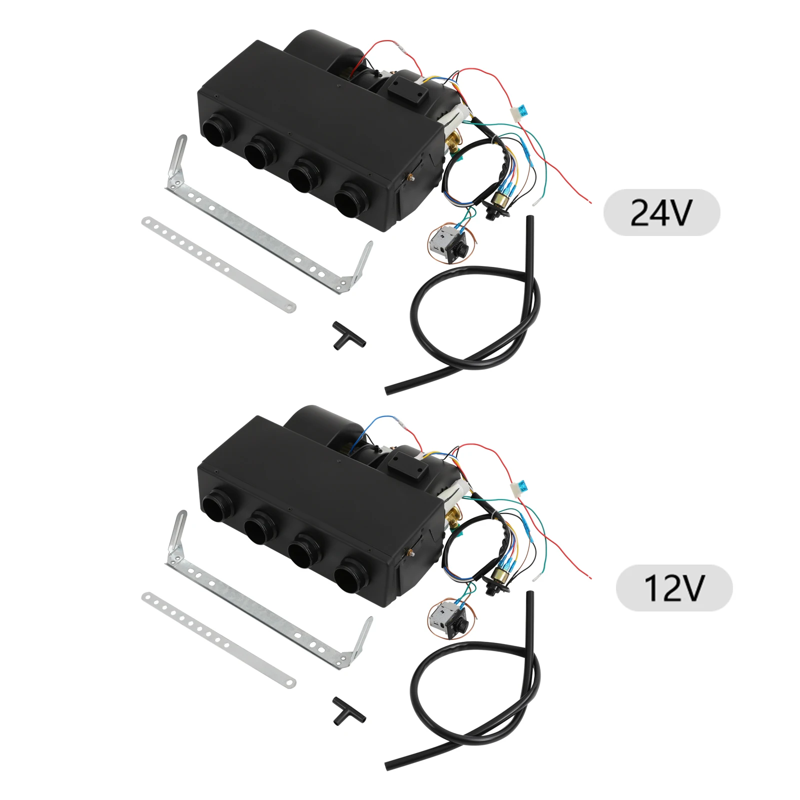 مبخر تكييف الهواء البارد الواحد 4 فتحات 12 فولت/24 فولت 3 سرعات 3300 كيلو كالوريتي/ساعة للشاحنات RVs مركبات البناء الزراعية
