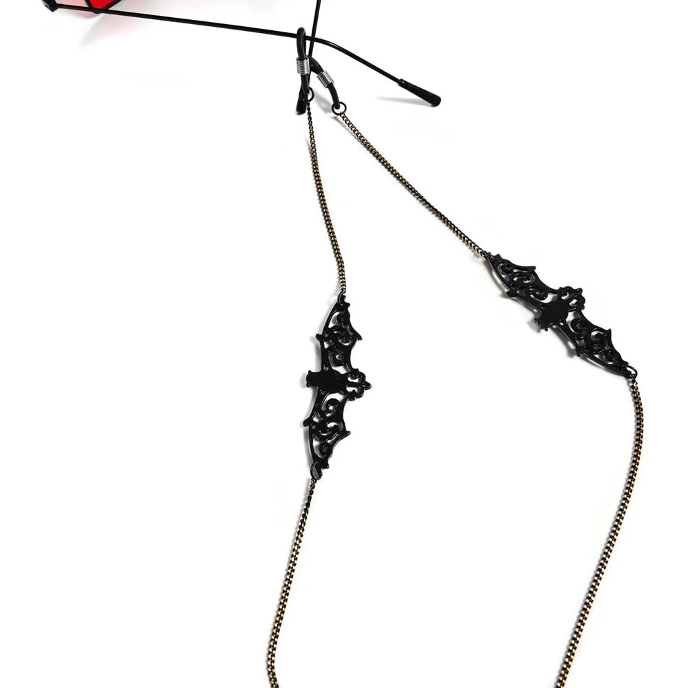 Temperament Anti-lost Hollow Casual Black Bat Copper Sunglasses Strap Holder Cord Mask Lanyard Glass Chains