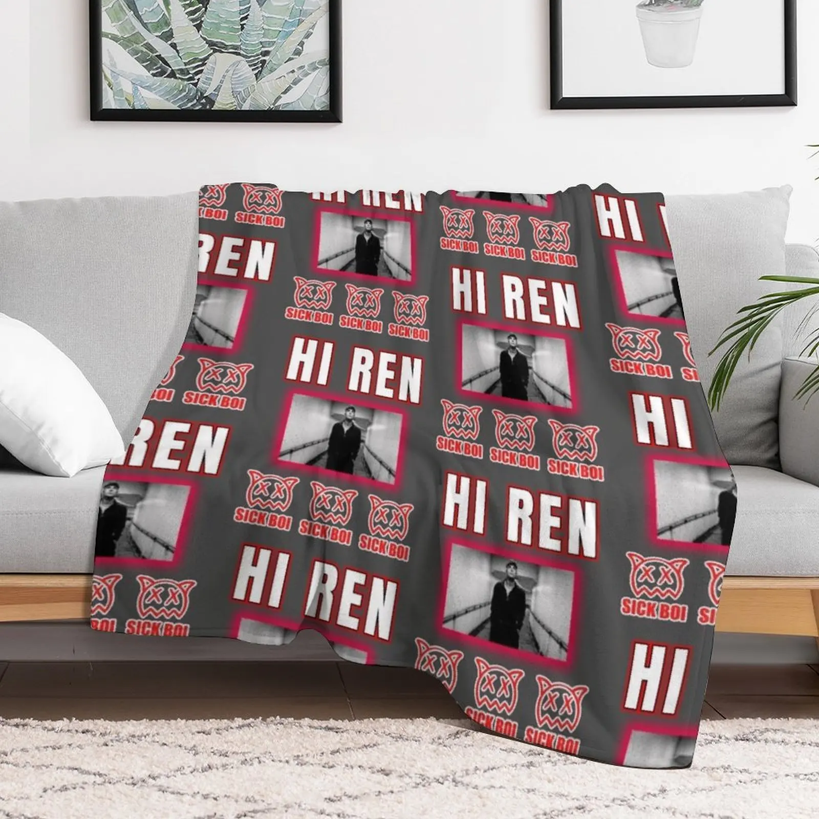 Hi Ren Sick Boi Throw Blanket Machine Washable Soft Warm Blanket