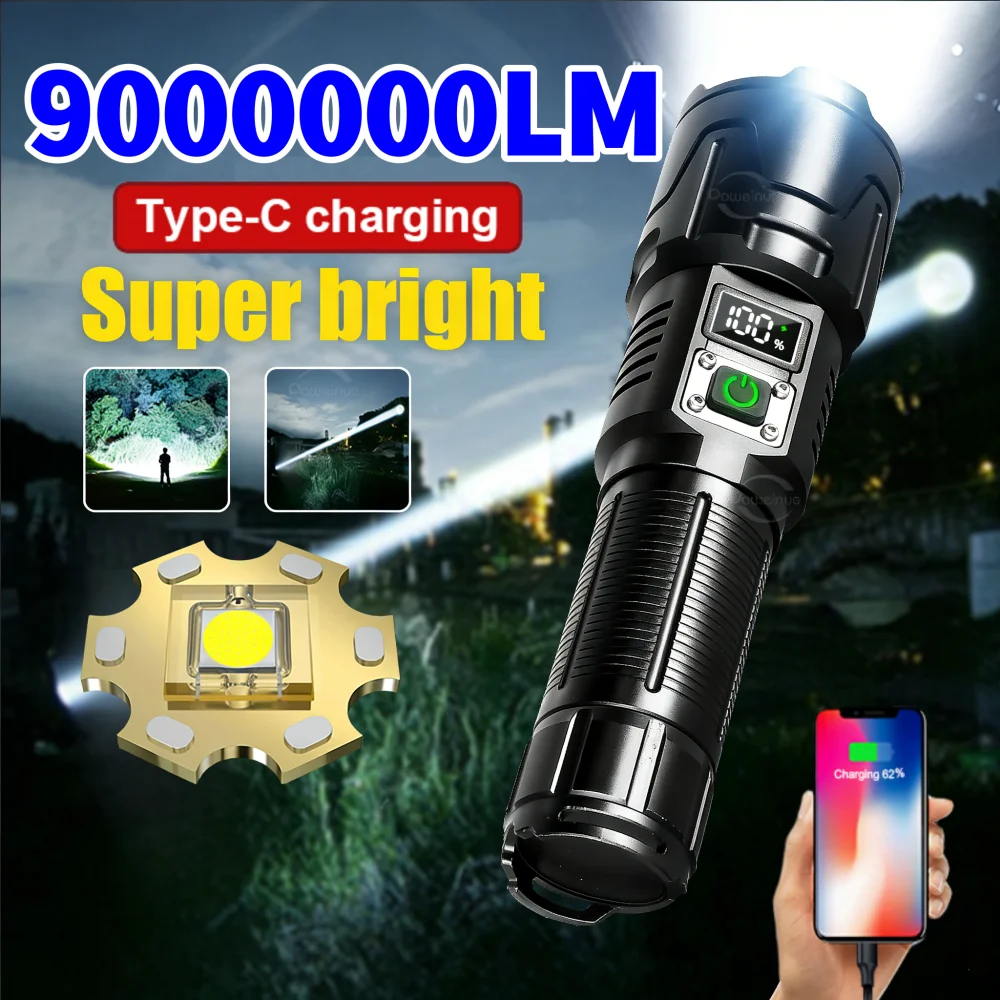 

Новый мощный светодиодный фонарь из алюминиевого сплава, портативный, с USB-зарядкой, тактический, с зумом, для кемпинга, водонепроницаемый.