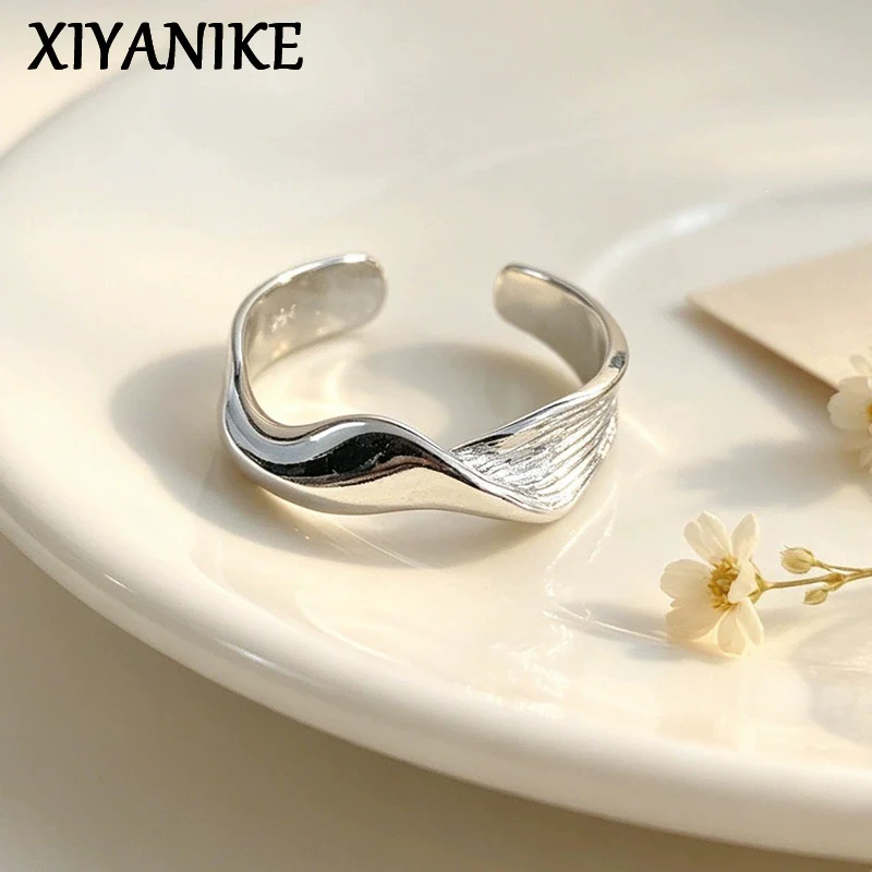 XIYANIKE Mobius Wave Adjustable Open Finger Rings For Women Girl Fashion New Jewelry Accessories Gift Party Birthday кольцо