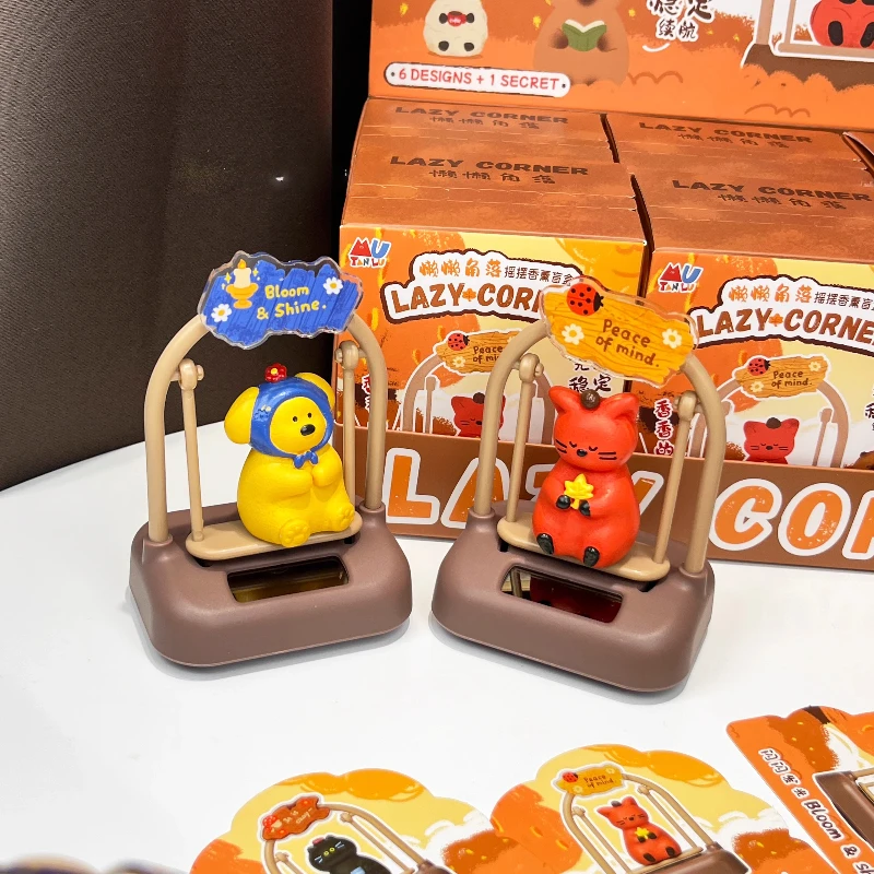 الإبداع كسول الزاوية سوينغ صندوق أعمى لطيف الكرتون الحيوان سوينغ مكتب سطح المكتب زينة زخرفية سيارة حلية مفاجأة هدية