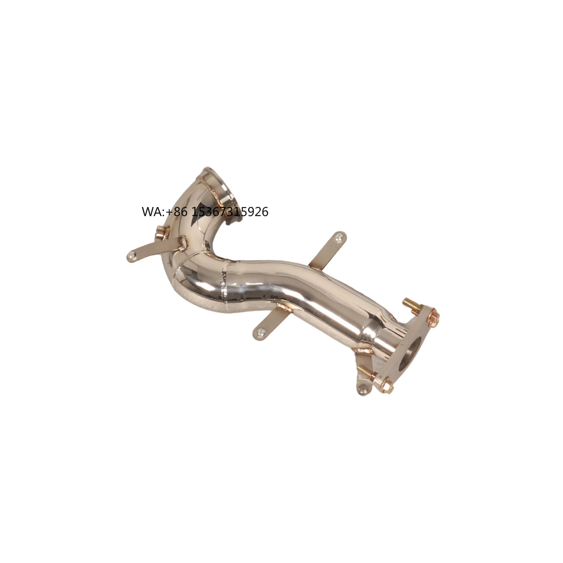 

Downpipe with Straight-Through Design and Polished Surface