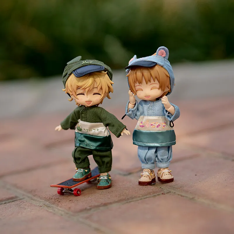 Ob11 doll clothes accessories boy set collection workwear set windbreaker set teddy bear set shorts vest obitsu11 1/12BJD doll c