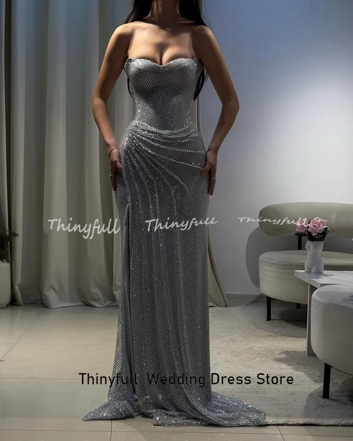 Thinyfull sirena brillo vestidos De graduación sin mangas Sweetheart vestido De fiesta De noche vestido largo especial bata De Soirée personalizado