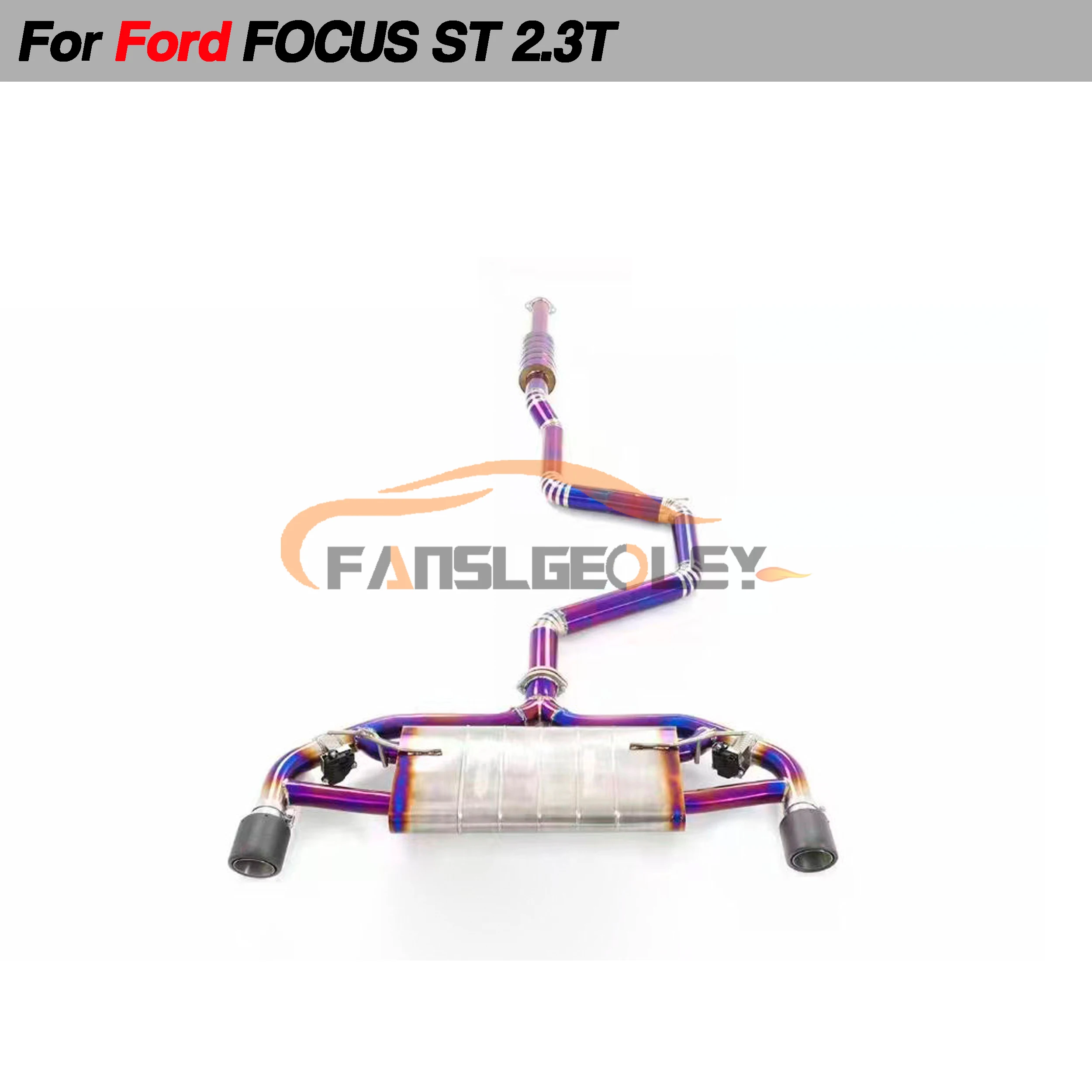 For Ford Focus ST 2.3T Titanium Alloy Performance Catback Exhaust System Valve With Muffler Pipes Tuning exhaust assembly