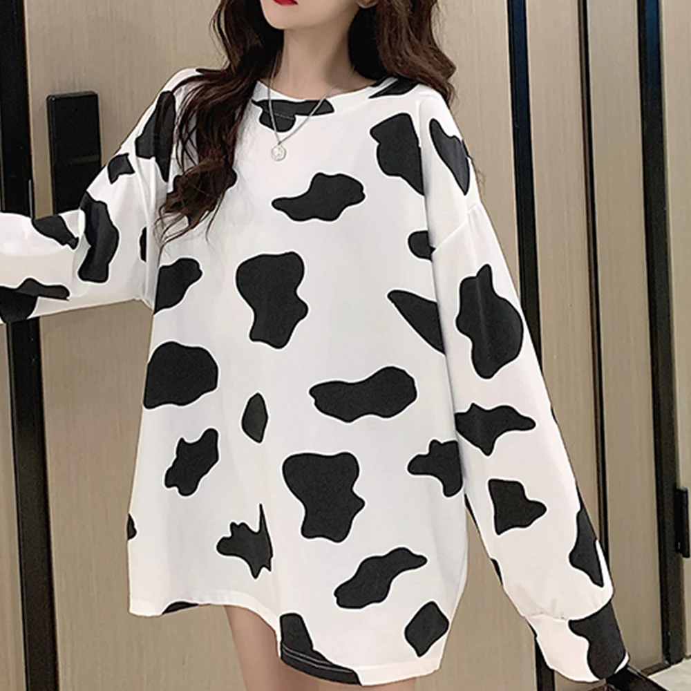 Net Red Cow Women\'s 2022 New Korean Loose and Versatile Student Long Sleeve Ins Top Fashion