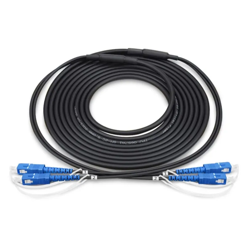 TPU-gearmtes Glasfaser-Patchkabel 2-adrig, Glasfaserkabel 3mm, Singlemode Outdoor, 60m, 70m, 80m, 100m, 120m, 150m, LC FC SC ST UPC – Detail 4