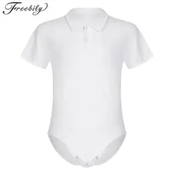 Mens Short Sleeve Press Button Crotch Shirt Romper Pajamas Lingerie Homme Bodysuits Male Role Players Diaper Lovers Bodysuit