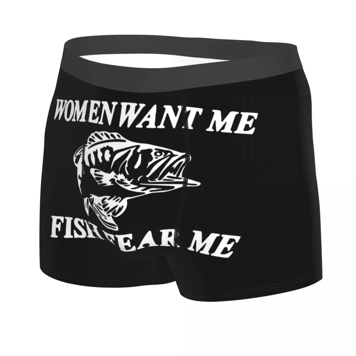 Women Want Me Fish Fear Me Boxer Shorts For Men 3D Printed  Fishing Fisherman Underwear Panties Briefs Breathbale Underpants