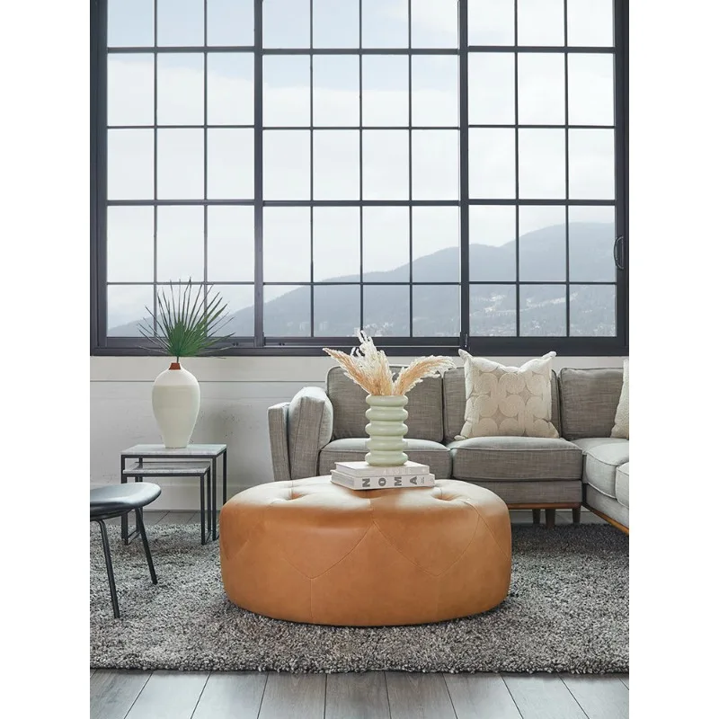 Light luxury simple modern cloakroom sofa stool Nordic stool luxury clothing store sofa stool round pedal changing room
