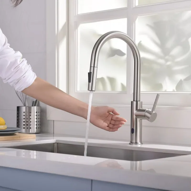 

ZC1-New Recommended Stainless Steel kitchen faucets mixer tap single hole Auto Sensor Pull Out Kitchen Faucet