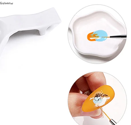 

【WHB】White Nail Art Palette Nail Pen Wash Tray Painting Pen Rack Manicure Tools Nail Art Brush Rhinestone Displayer Stand Tool