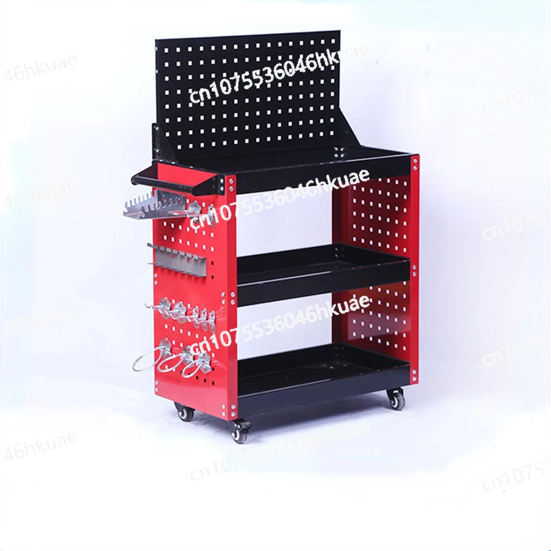 Mechanical Workshop Tools with Wheels, Tool Carts 3-layer Mobile Tool Car, Multifunctional and Heavy-duty Auto Repair Parts Car