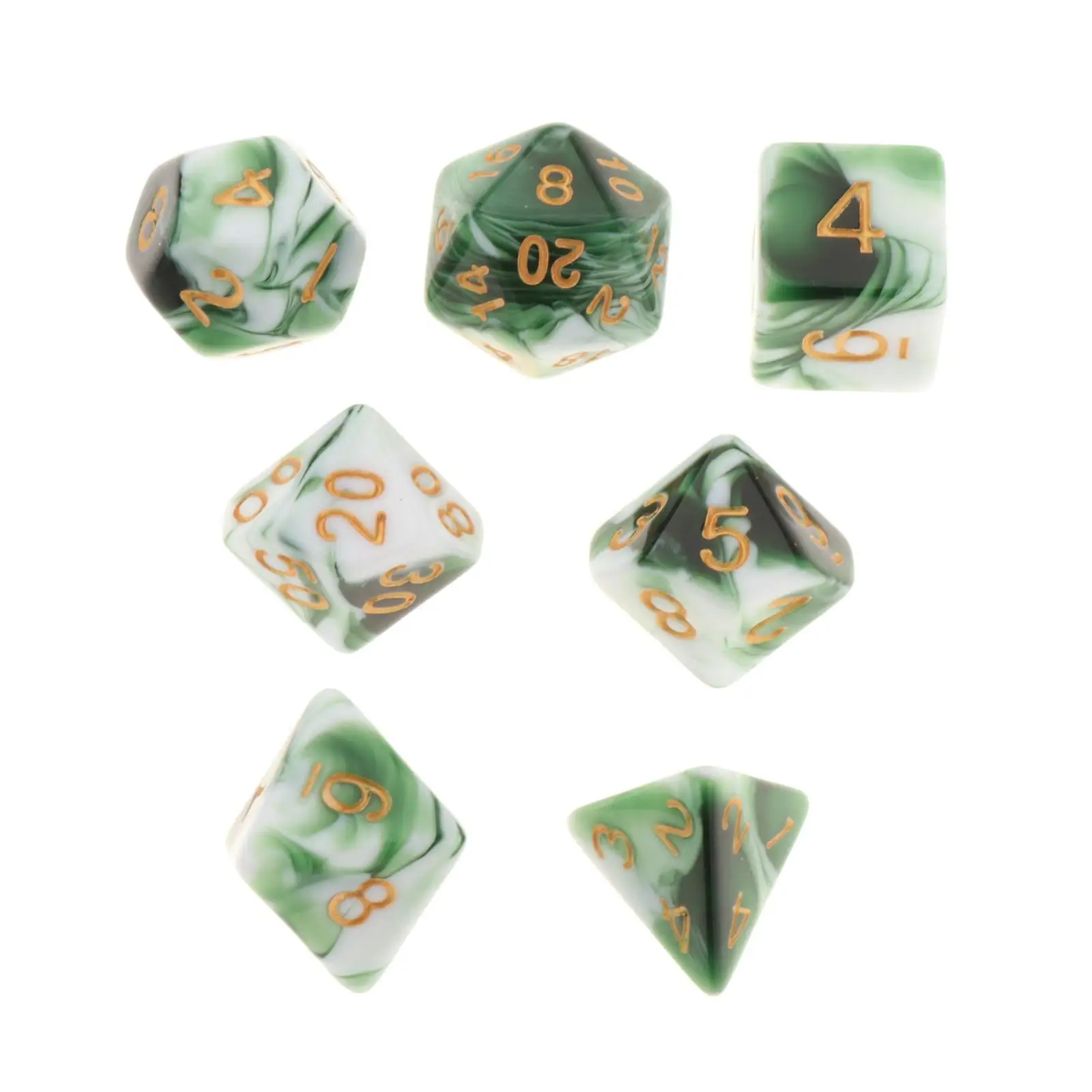 

Double Colors Polyhedral Dice Set with Pouch Acrylic Multi Sided Dice for Tabletop Board Games DND RPG