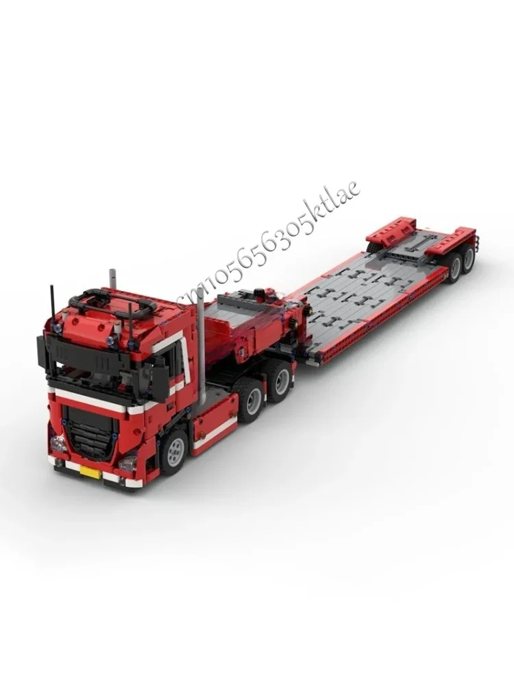 732 PCS MOC Transporter Gooseneck Trailer for DAF Technology Model Building Blocks Stacking Bricks Creative Diy Toys Kid Gifts