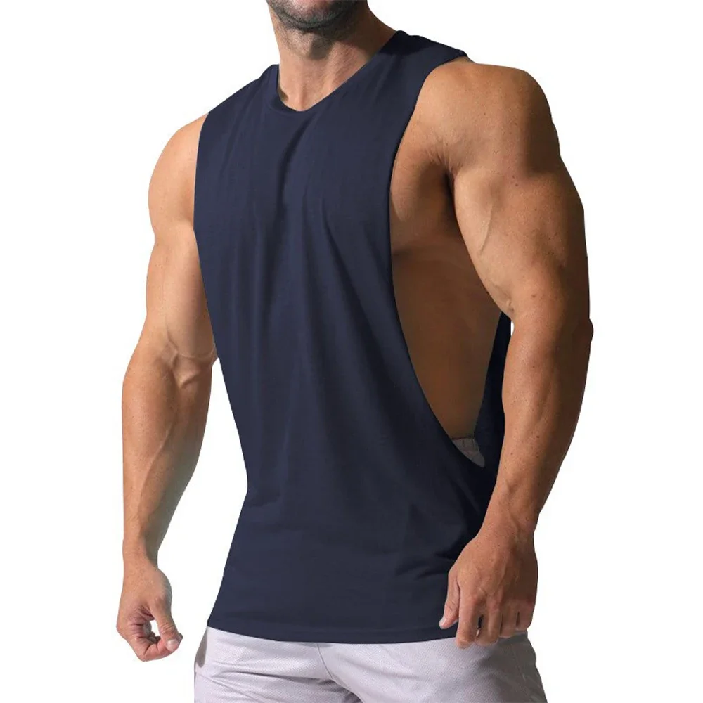 Men's Summer Fitness Tank Top Men Jogging Bodybuilding Sleeveless Shirt Breathable O-Neck Casual Male Vest Clothing