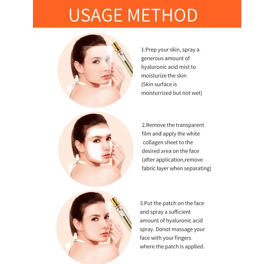 10Sets Hydrolyzed Collagen Protein Film Gel Facial Mask Nano Soluble Paper Anti Wrinkle Moisturizing Soluble Face Filler Firming