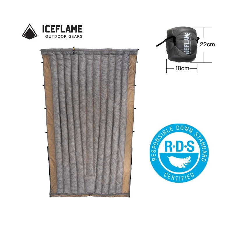 

Ice Flame NXT 3 Season Summer Quilt Outdoor Camping Equipment Sleeping Bag Ultralight Gray Duck Down Thermal Hiking Backpacking