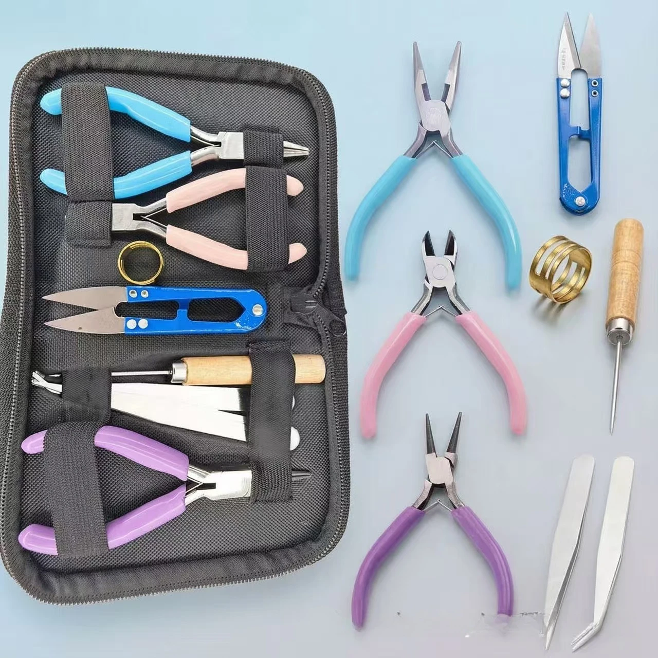 Multifunctional Mini Pliers Set Needle Nose Round Nose Diagonal Pliers DIY Handmade Beading Jewelry Making Tool Kit for Craft