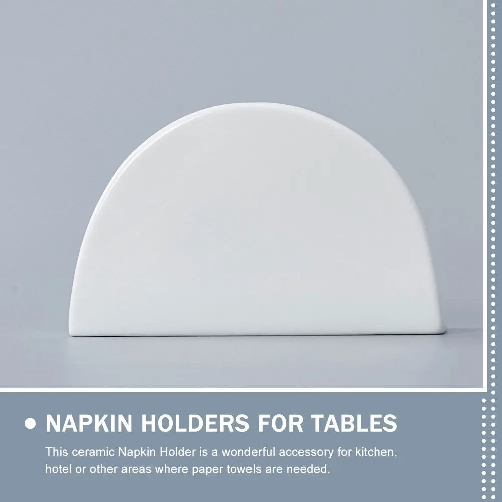 2Pcs Elegant Ceramic Napkin Holder Flat Stable Serviette Stand for Kitchen Dining Room Bathroom Napkin Holders for Tissue view 5