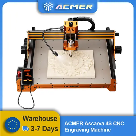 Ascarva 4S CNC Milling Router Machine Woodworking Engraving Machine 3-Axis 400x400mm For Carving Plastic Wood Acrylic