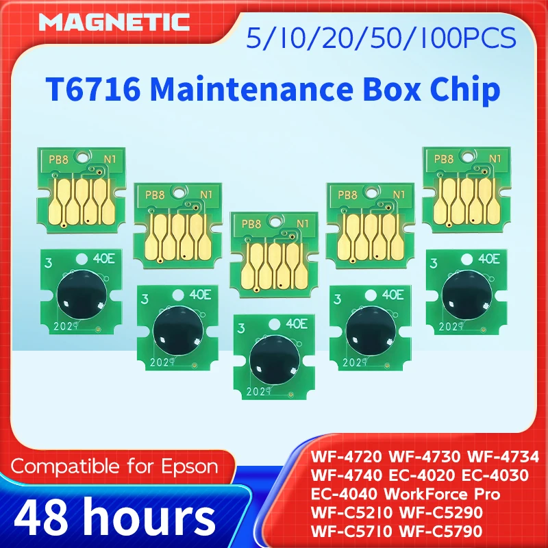 

T6716 чип картриджа резервуара для обслуживания 5 ~ 100 шт. для EPSON WF C5790 C5710 C5290 C5210 M5299 M5799 M5298 C579R C529R отработанные чернила