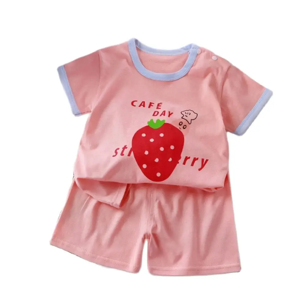 Summer Newborn baby Boys Girls Clothes Set T-shirt Top+Short