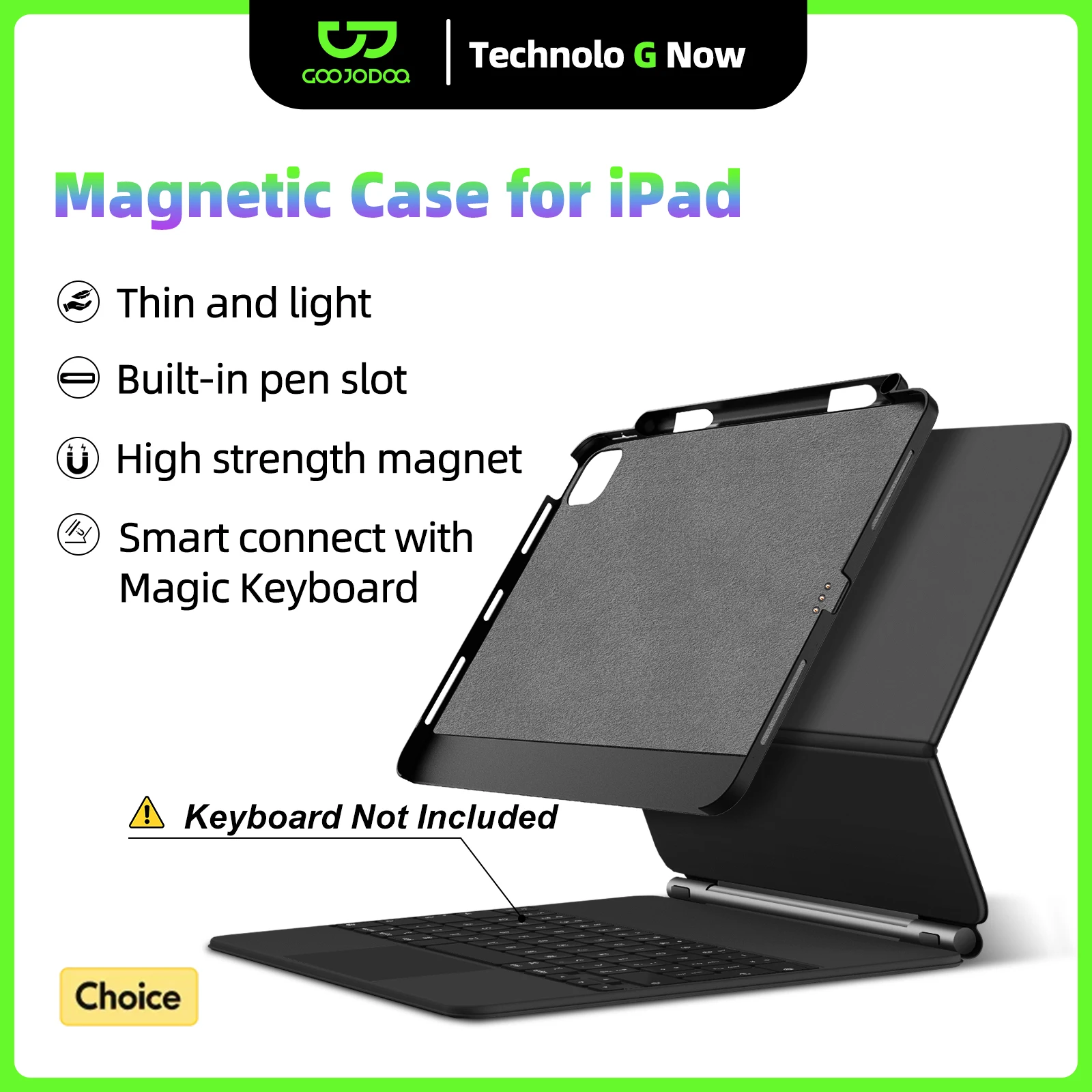 Магнитный чехол GOOJODOQ для iPad