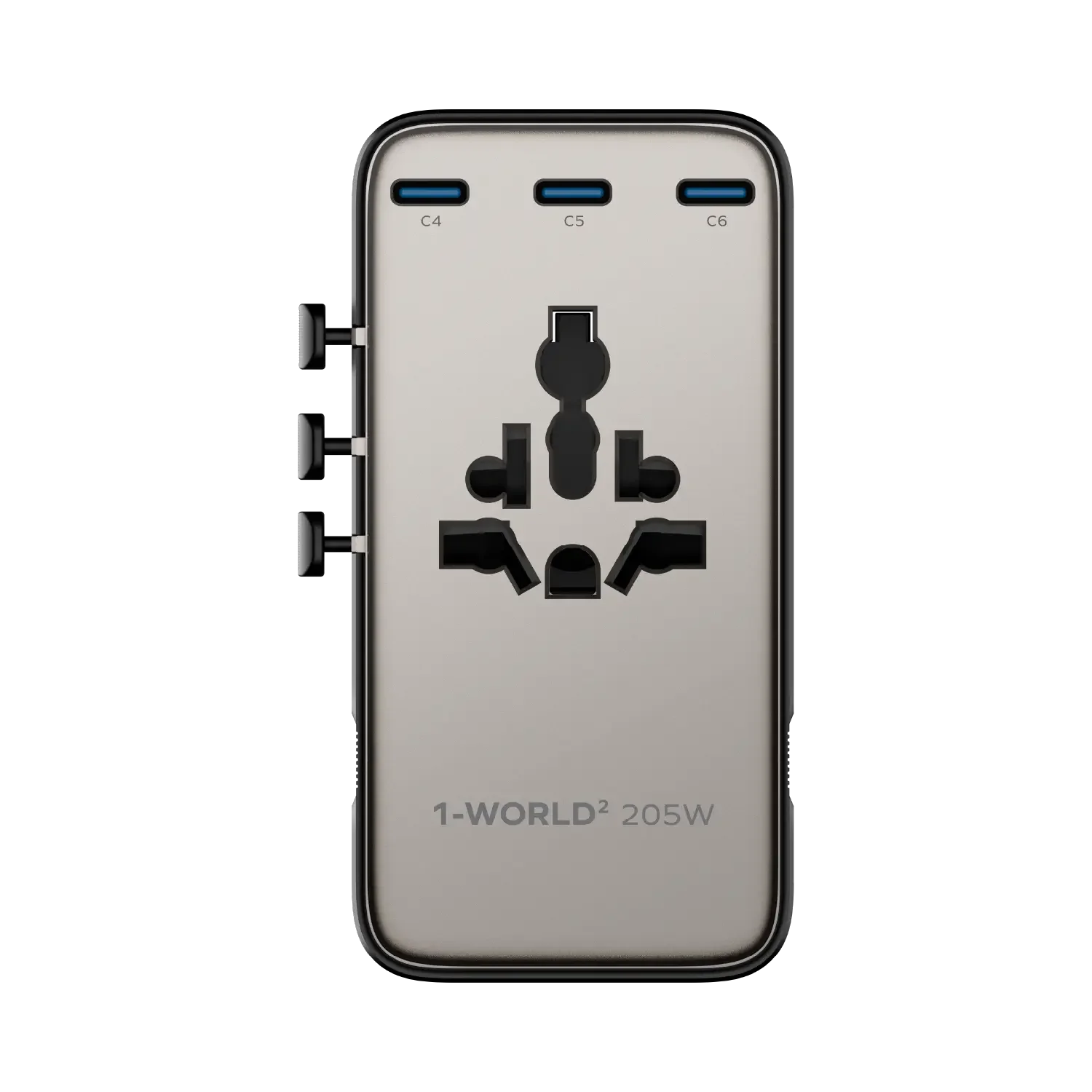 MOMAX 1-World2 205W 7-Port Dual AC محول السفر GaN شاحن قابس السفر الدولي للمسافرين العالميين أجهزة الكمبيوتر المحمولة اللوحية