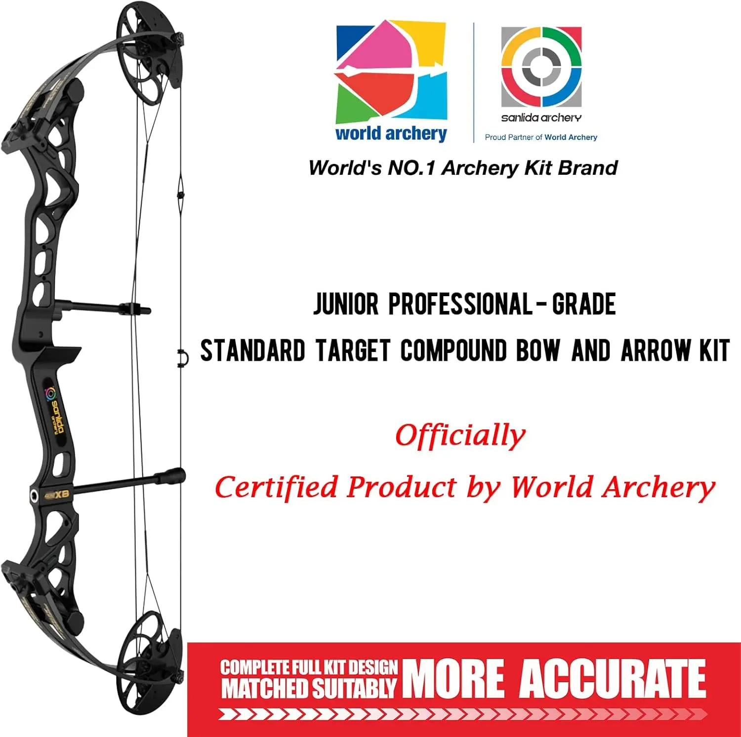 7-35lbs Black Junior Professional- Grade Standard Target  Compound Bow and Arrow Kit with Target Accessories for Competition for