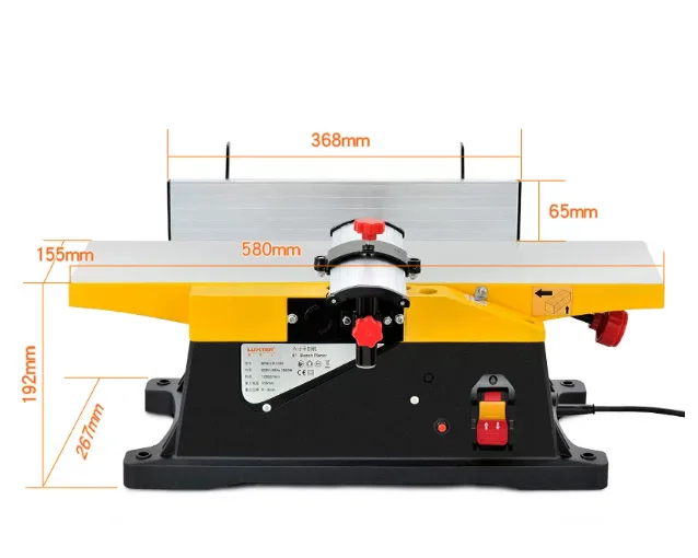 6 Inch Planer Jointer Electric Wood Planer Benchtop Tool for Home Workshop Woodworking​