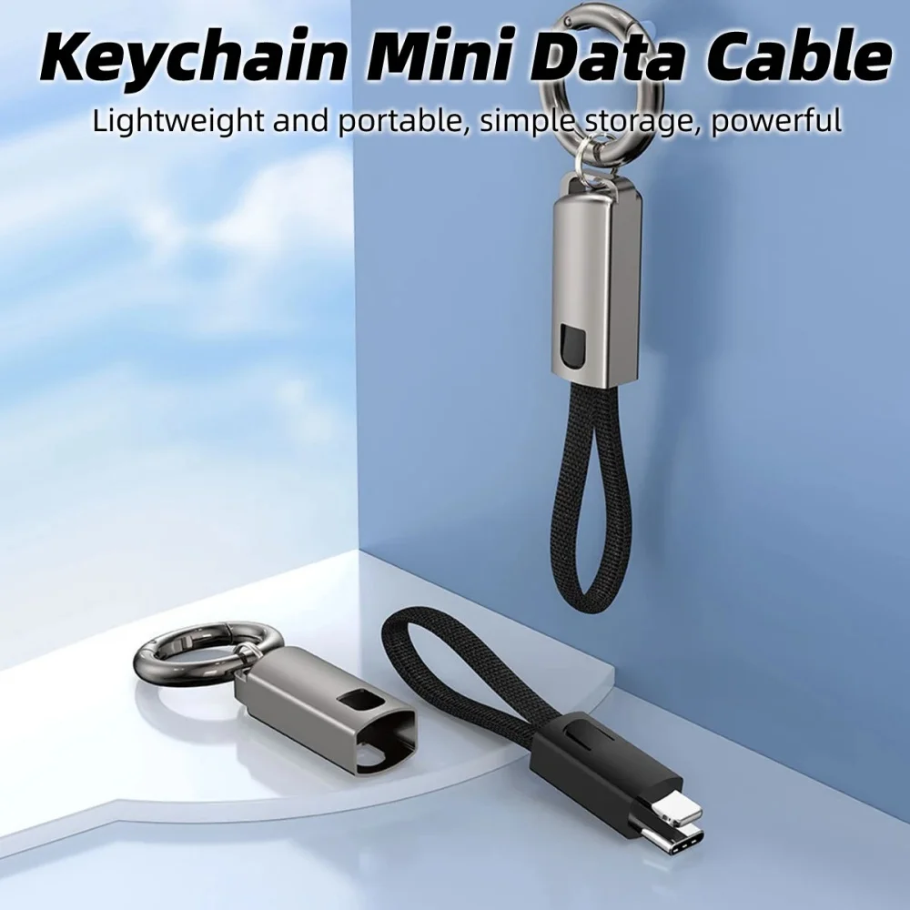 PD 65W Keychain Type C to Type C Fast Charging Cable 10CM Short USB-C Data Cord for iPhone 17 Xiaomi Samsung Huawei Phone Cable