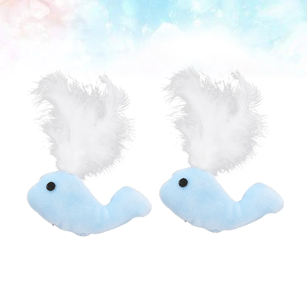 

2 Pcs Cat Interaction Toy Plush Chew Toys Interactive Whale Bite Pet Tugging