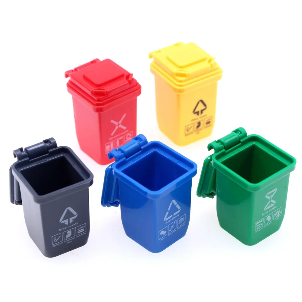 

Mini Trash Can Model Truck Simulation Garbage Plastic Miniature Scene Small Cans