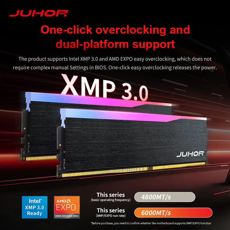 JUHOR RGB DDR5 16GB 5600MHz 6000MHz 6400MHz Desktop Memory Dimm