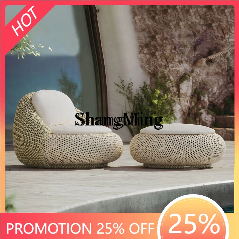 

CL Rattan Sofa B & B Terrace Balcony Lazy Rainproof Sunscreen Coffee Table Combination Outdoor Furniture