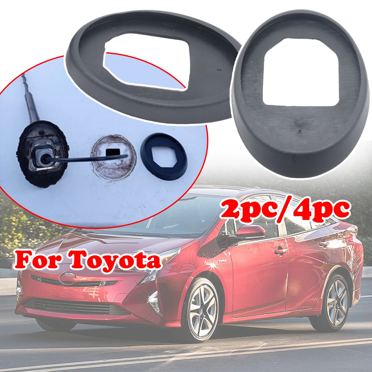 

2/4pc For Toyota Corolla Prius RAV 4 III Yaris Sokda Octavai AM/FM Roof Radio Antenna Aerial Base Mast Seal Pad Mount Rod Car