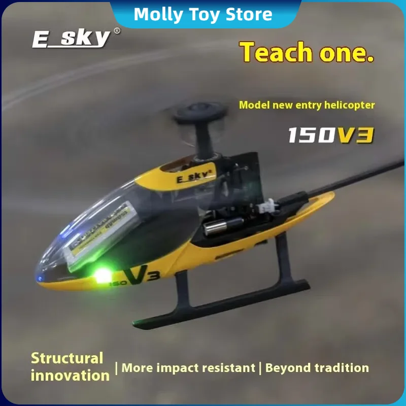 ESKY 150V3 Beginner-Friendly RC Helicopter - Stable Flight 6-Axis Gyro Altitude Hold Aileron-Free Design