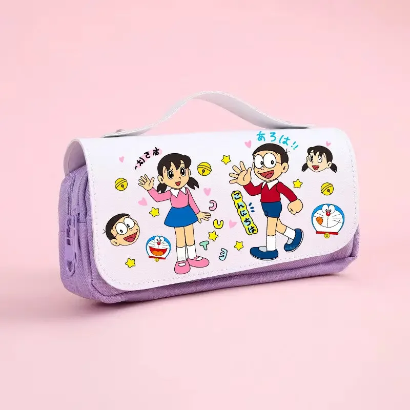 Doraemon cartoon animation borsa per matite creativa di grande capacità per bambini borsa per cancelleria multifunzionale per studenti regalo