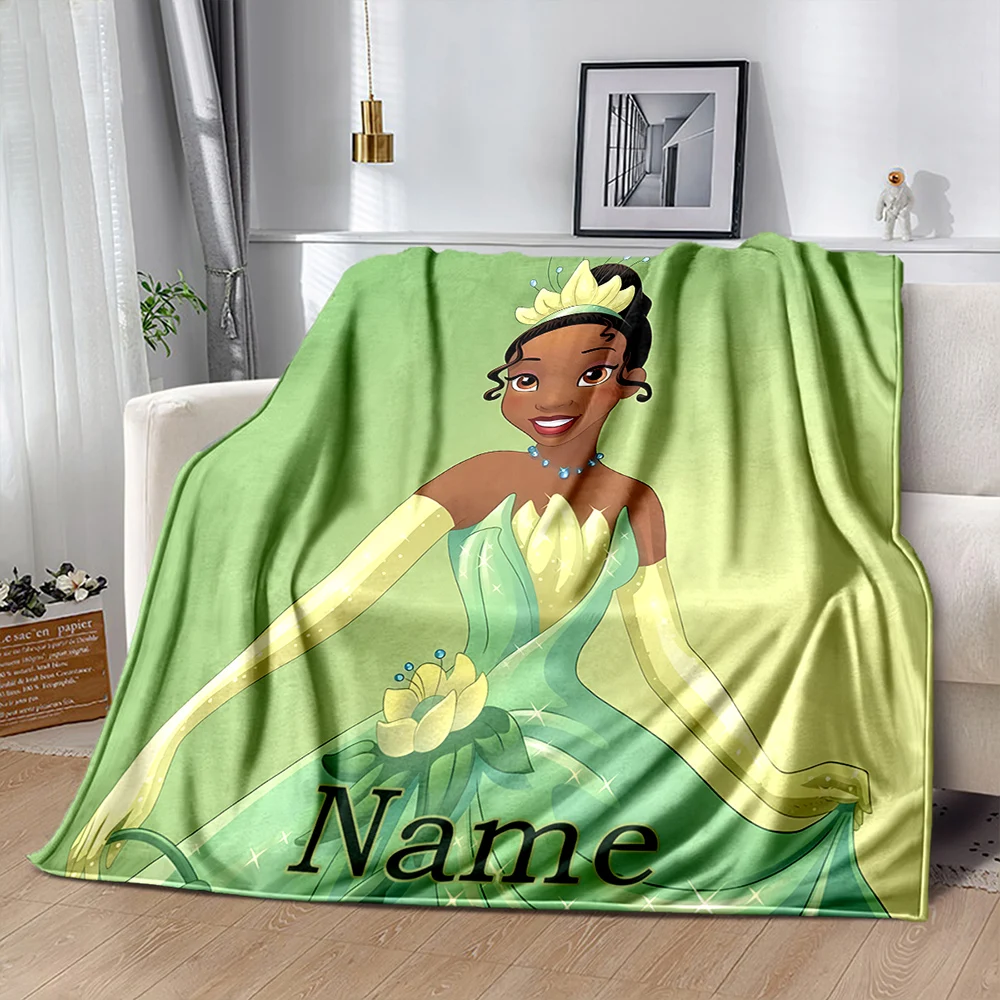 

Fairy Tale Strikes! Princess and The Frog Tiana Personalized Name Custom Ultra-Soft Blanket,Gift for Kids & Girls Gift Potdemiel