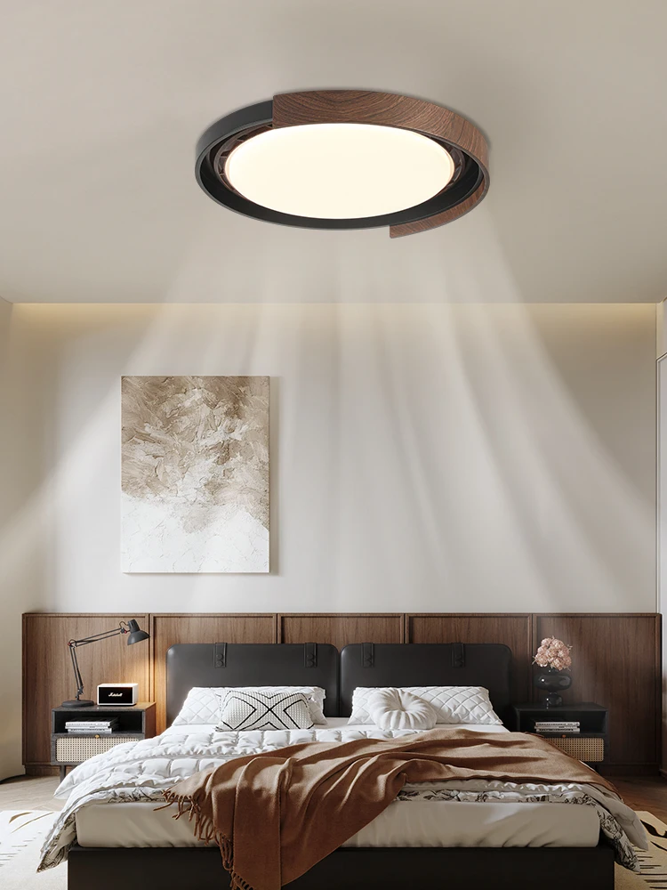 Modern Invisible Ceiling Fan Changeable Acrylic Shaftless Wood Pendant Light with Remote Control for Bedroom