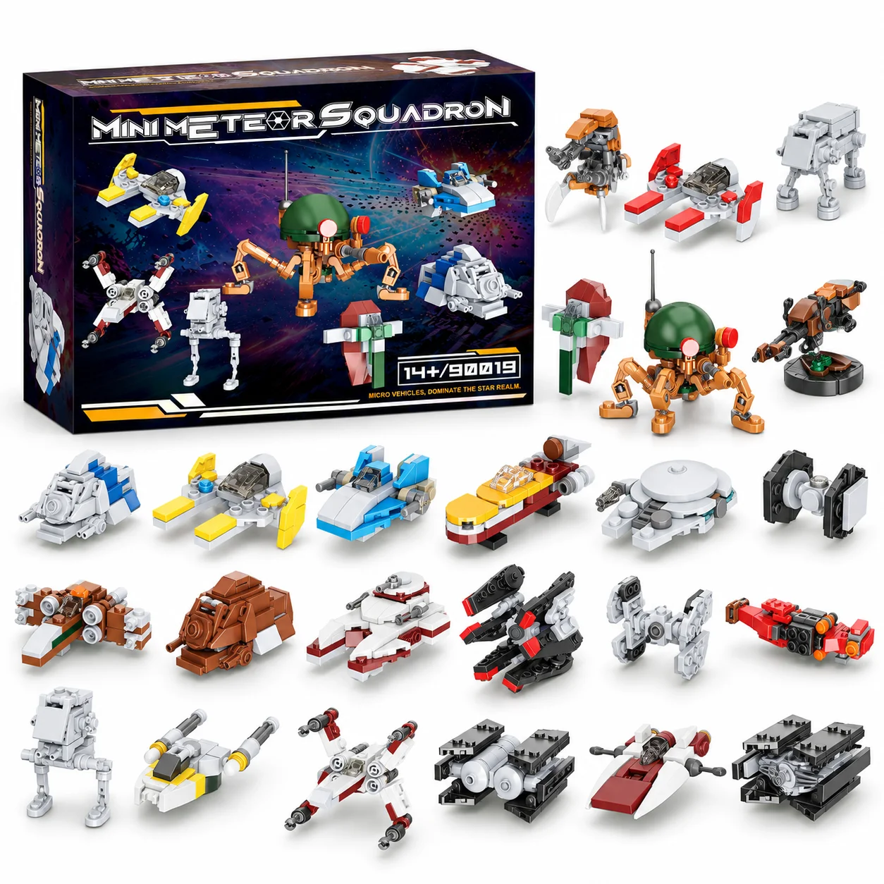 24PCS Space Vehicles Advent Calendar Building Blocks Set Christmas Countdown Surprise Box DIY Spacecraft Model Bricks Toy Gift