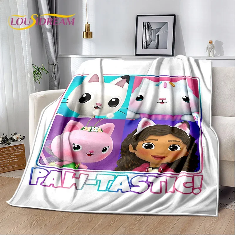 

Cute Gabbys Dollhouse Cartoon Blanket,Soft Throw Blanket for Home Bedroom Bed Sofa Picnic Travel Office Rest Cover Blanket Gift