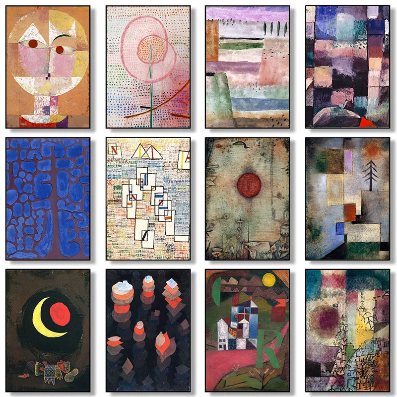 Paul Klee Art Exhibition Colorful Abstract Posters and Prints Wall Pictures Nordic Canvas Painting for Living Room Home Decor